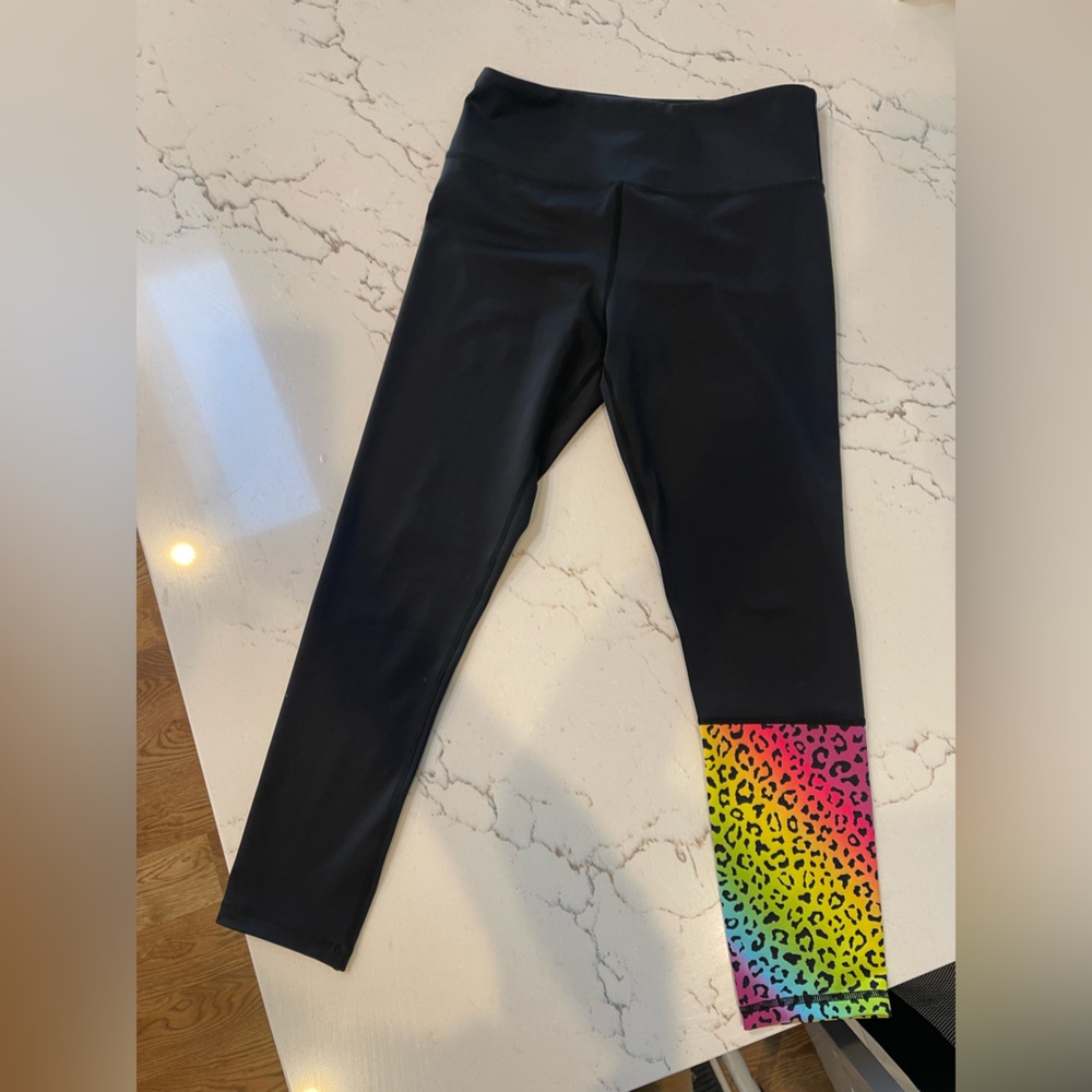 ZYIA 8-10 Neon and Black Animal Print Leggings